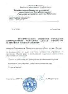 Благодарственное письмо "Газпром" Комсомольск-на-Амуре